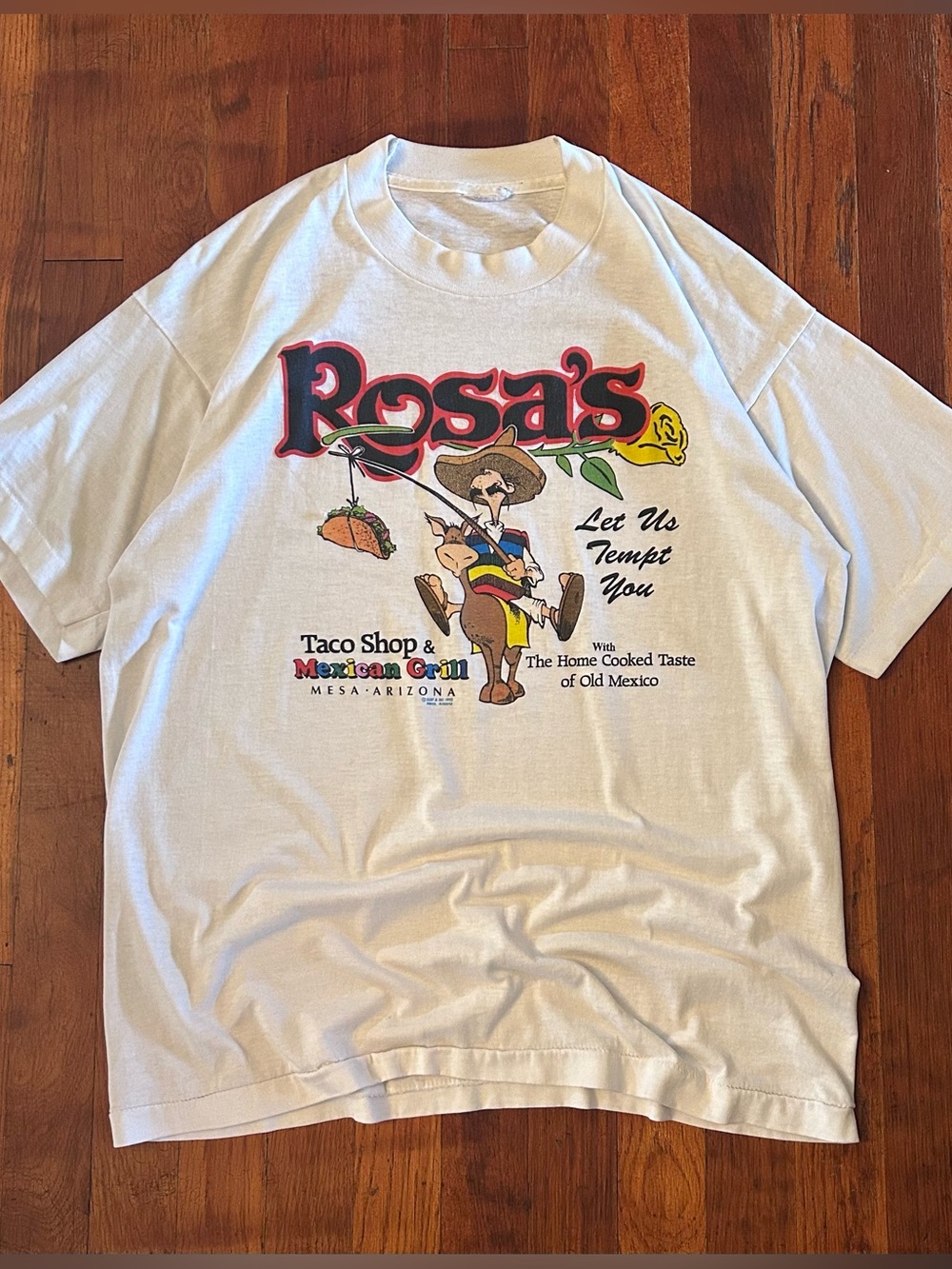 Vintage ‘90s Rosa’s Taco Shop & Mexican Grill Arizona Chicano Funny T-Shirt M
